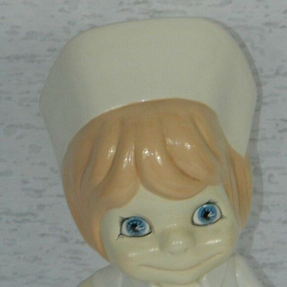 Vintage Ceramic Big Eye Nurse White Uniform 12 - Picture 6 of 8